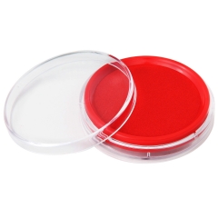 【诚信】得力印台9863 圆形快干耐水印台 办公财务 红色 红色 圆形 盒
